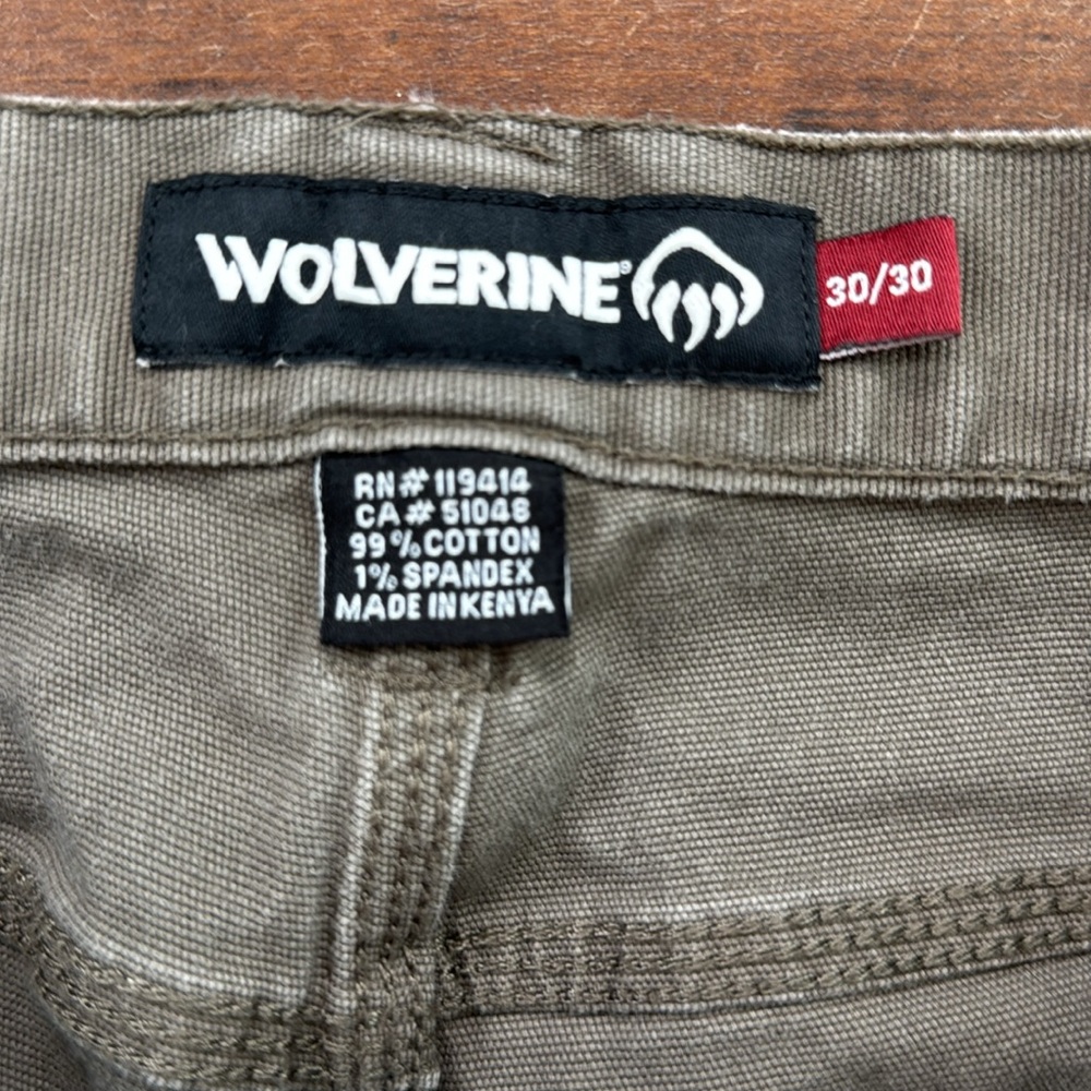 Wolverine Pants Mens 30/30 Canvas Workwear Skater Y2K Olive Hiking 90s Grunge‎ - Picture 10 of 12